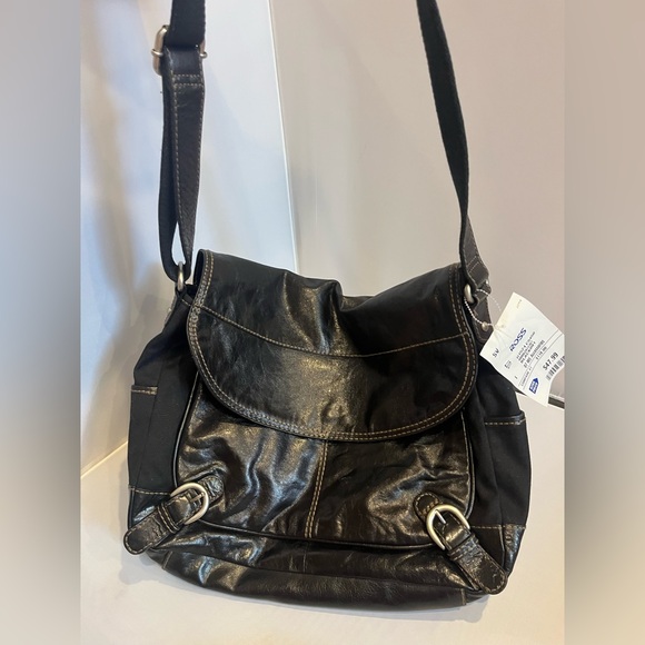 NWT Vintage Leather Fossil Messenger Bag - Picture 1 of 7